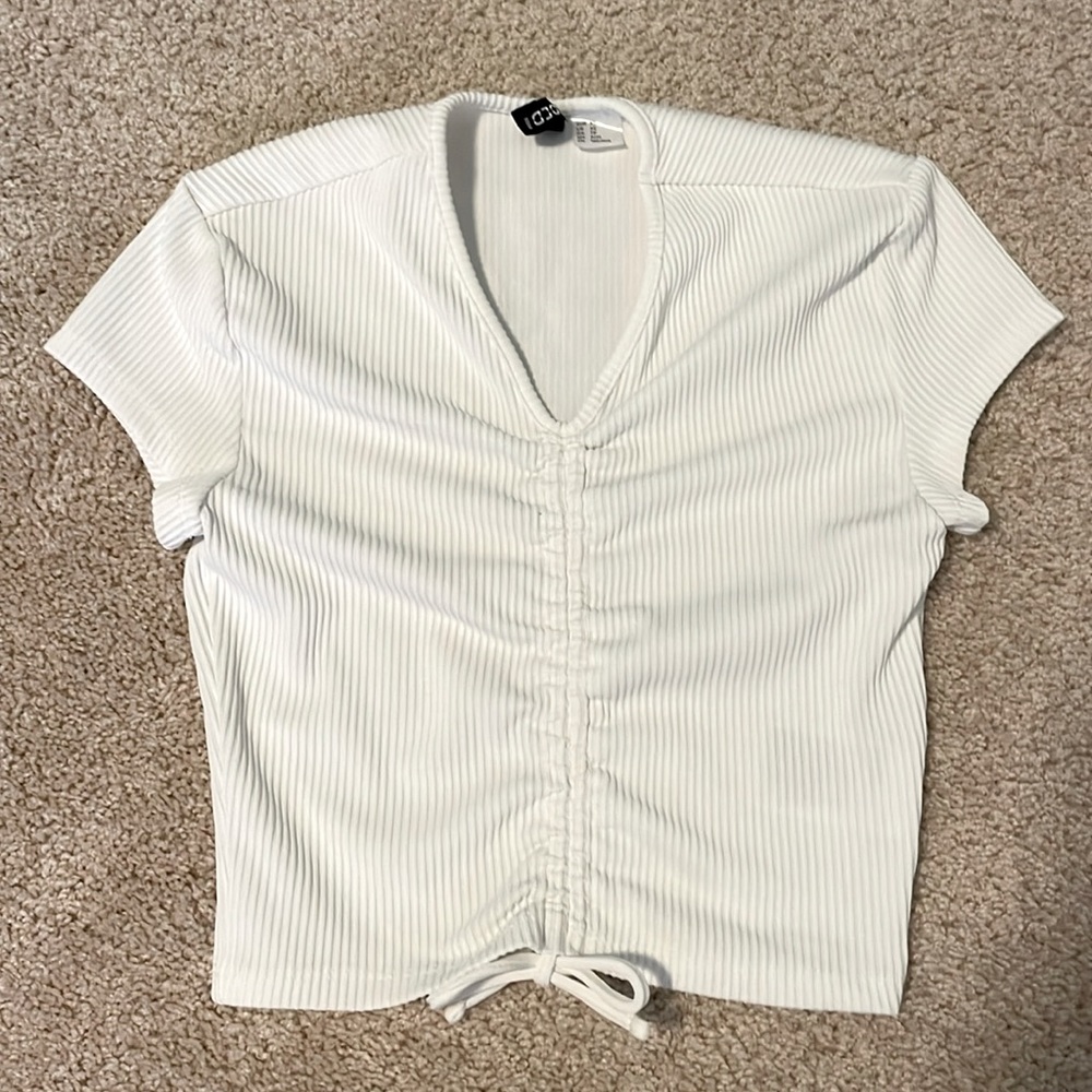 Tight white crop top